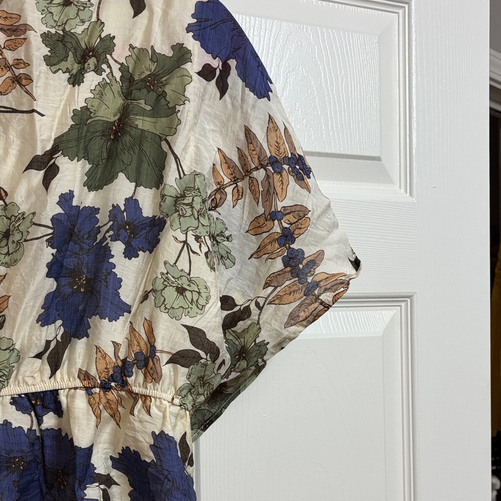 Hayden Women's Floral Blouse - Blue, Green, and Cream - Picture 13 of 13